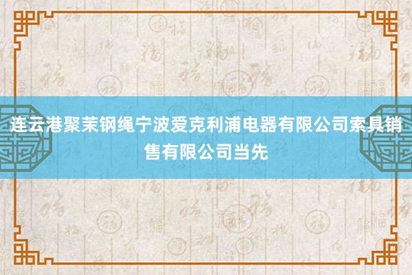 连云港聚茉钢绳宁波爱克利浦电器有限公司索具销售有限公司当先